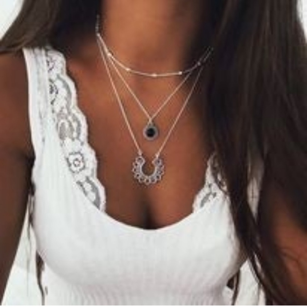 Bohemian style layered necklace